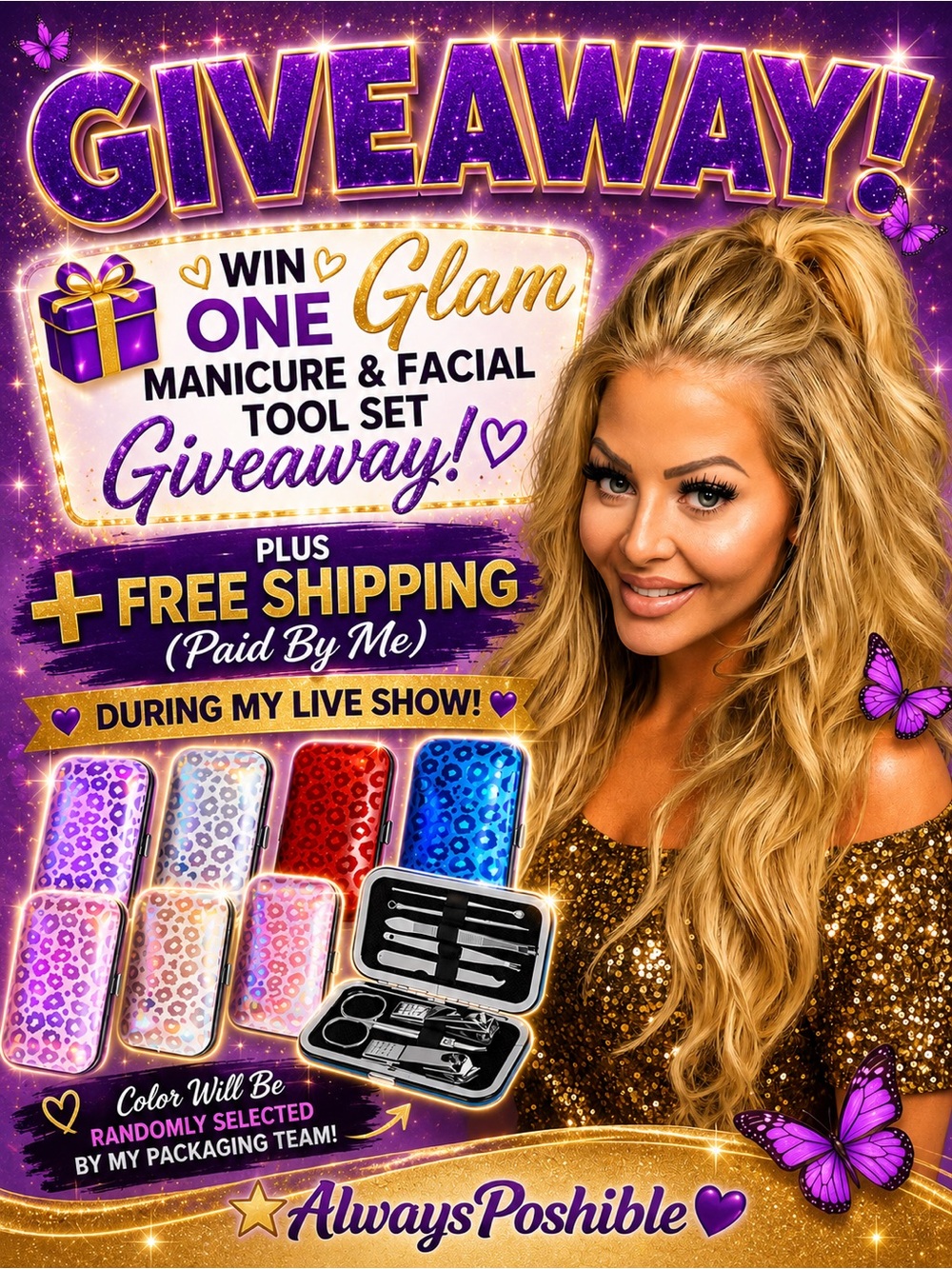 AlwaysPoshible Giveaway + FREE SHIPPING (paid by me) on your ENTIRE Purchase!